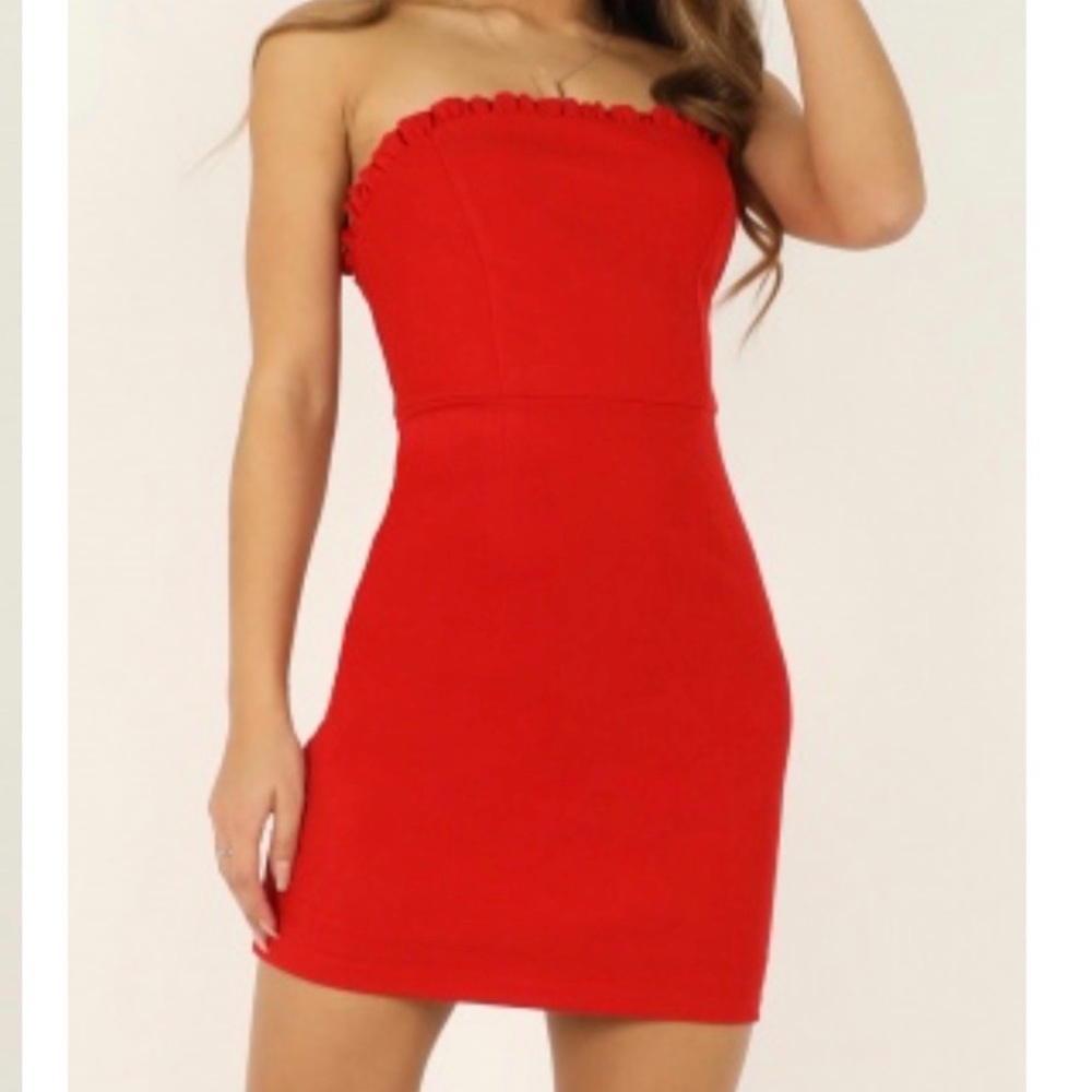 Red Strapless Mini Dress